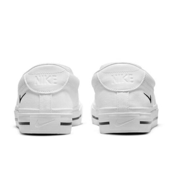 Nike Court Legacy Slip On Canvas White Black Skate Shoes DA2754-101 - Picture 8 of 16